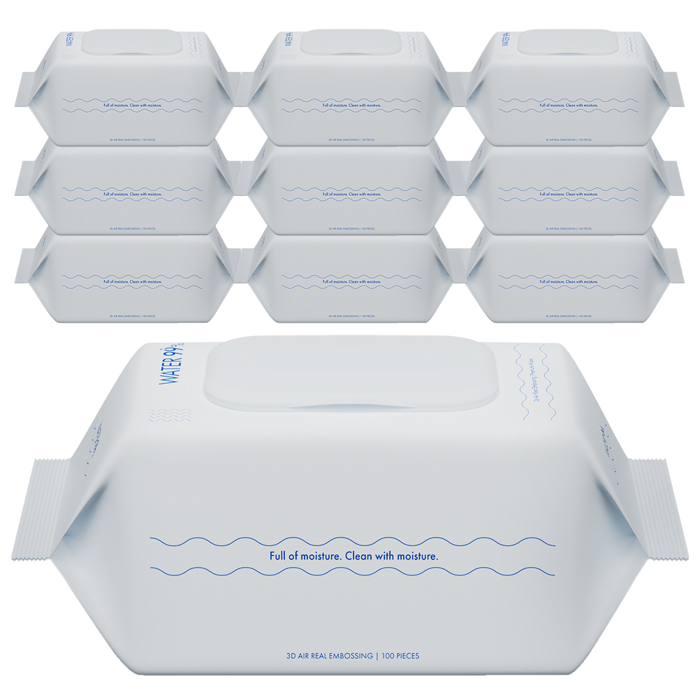 워터 99 초순수 저자극 아기물티슈 베이직 캡형 50평량, 100매, 10팩